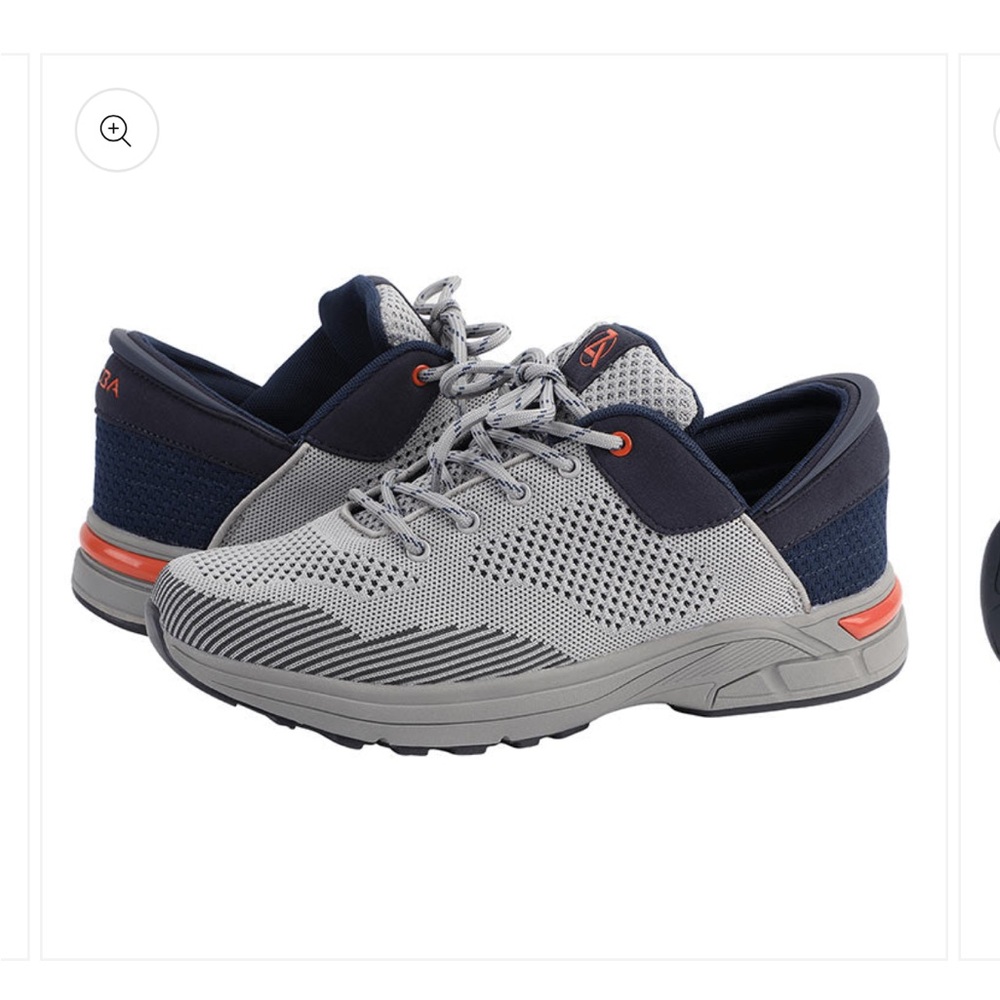 Zeba Mens Sz 14 Steel Navy Gray Blue Walking Shoe’s Hands Free Sneakers wide